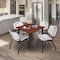 Regency Kahlo Square Table & Chair Sets, 42 W, 42 L, 29 H, Wood, Metal, Plastic Top, Cherry TPL4242CHBK47GY - alternate 1